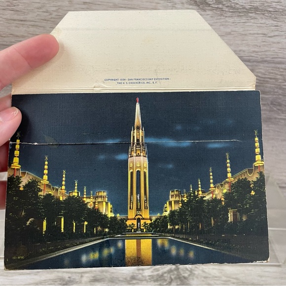 1938 World's Fair on San Francisco Bay Golden Gate Exposition Foldout Cards - Picture 2 of 12
